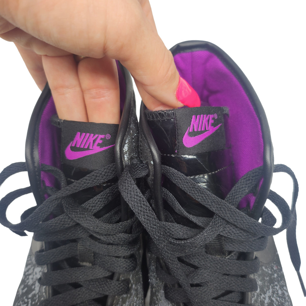 Nike High Tops Womens 10 RARE Court Mid Black Metallic Silver Purple Sneakers - Picture 5 of 12